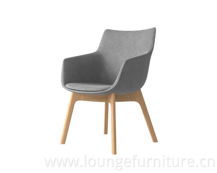 Simple Design Common Office Lounge Chair Living Wooden Legs Short Lounge Chair